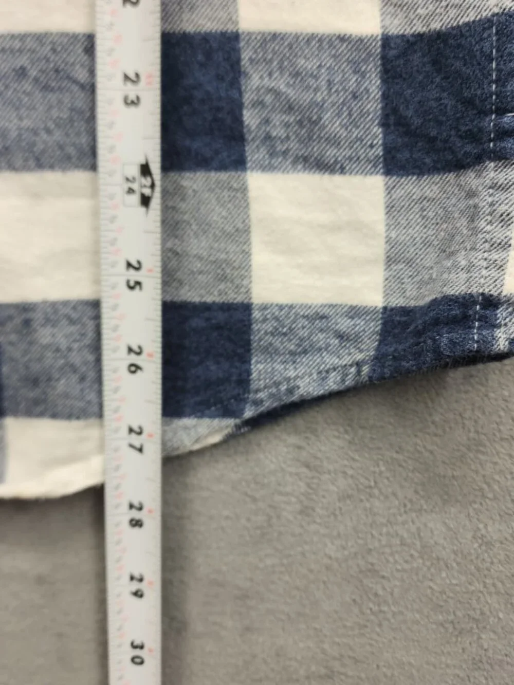 Goodfellow & Co Flannel Shirt Men L Blue White Buffalo Plaid 100% Cotton Standar - Picture 9 of 13